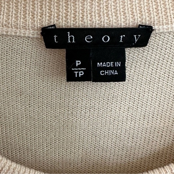 Theory Yulia L Lambskin Wool Sweater in Cream Size XS/P - Picture 5 of 8